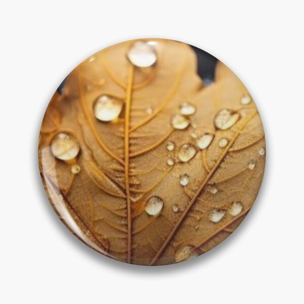 Item preview, Golden Autumn Maple Leaf with Dewdrops — Rainy Macro Fall Foliage designed and sold by LYAN-STORE.