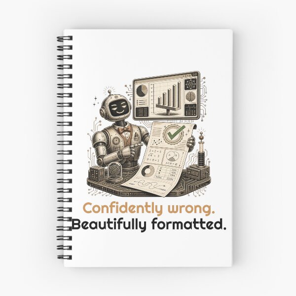Item preview, Confidently wrong. Beautifully formatted Funny AI Quote designed and sold by bluesquidink.