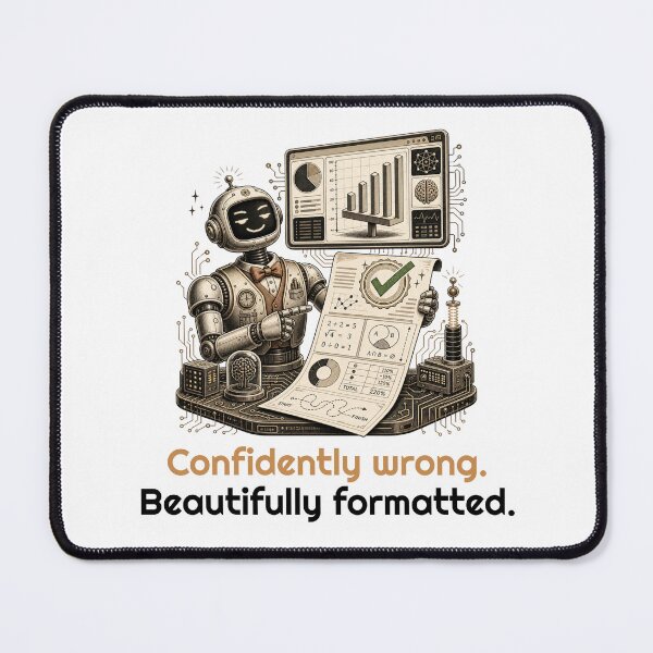 Item preview, Confidently wrong. Beautifully formatted Funny AI Quote designed and sold by bluesquidink.