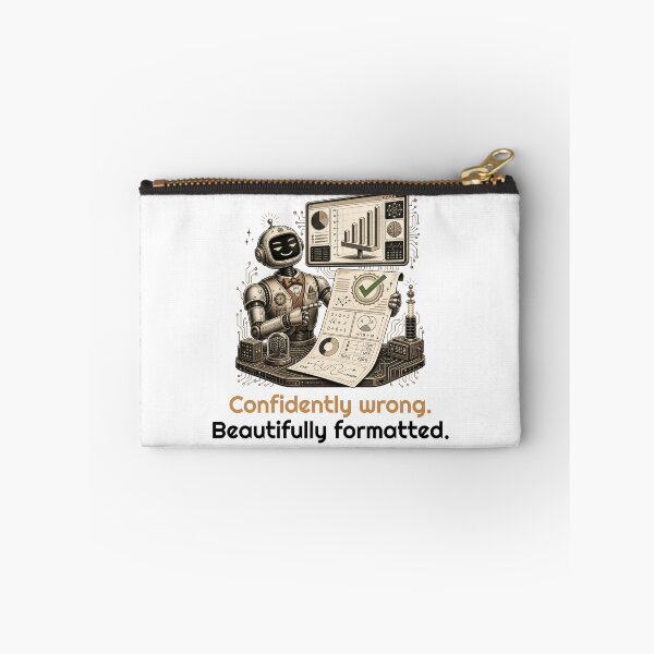 Item preview, Confidently wrong. Beautifully formatted Funny AI Quote designed and sold by bluesquidink.