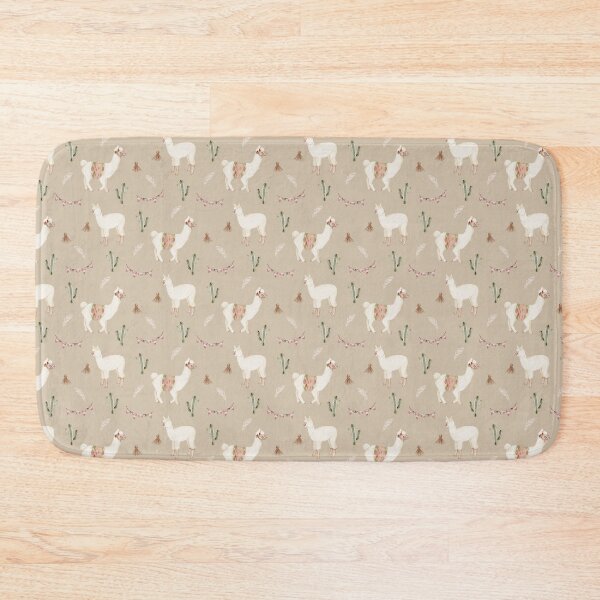 Item preview, Cute Watercolor Llama with Party Bunting Sand Beige Pattern designed and sold by svitlaarty.