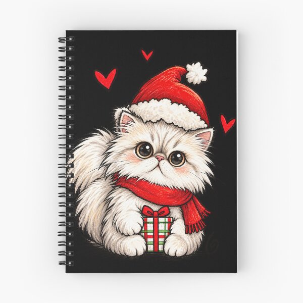Item preview, Cute Christmas Kitten with Santa Hat and Gift designed and sold by Elite_Junkies.