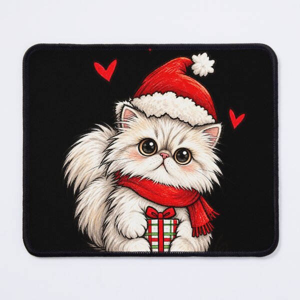 Item preview, Cute Christmas Kitten with Santa Hat and Gift designed and sold by Elite_Junkies.