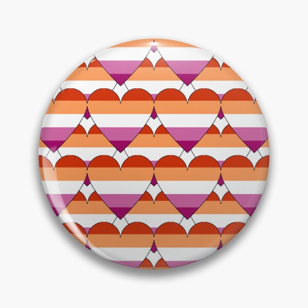 Item preview, Heart With Striped Lesbian Flag Pattern designed and sold by TheIconSmith.