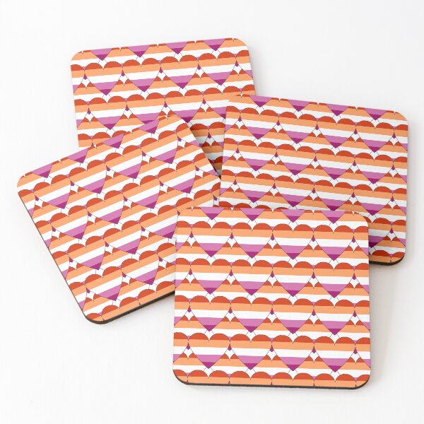 Item preview, Heart With Striped Lesbian Flag Pattern designed and sold by TheIconSmith.