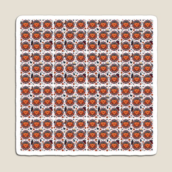 Item preview, Spooky Halloween pumpkin pattern in vintage style designed and sold by JVFotoArt.