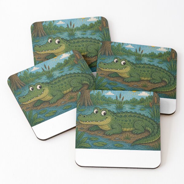 Item preview, Cute Alligator in a Sunny Swamp – Whimsical Everglades Wildlife designed and sold by SleepyLlamaClothes.
