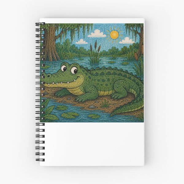 Item preview, Cute Alligator in a Sunny Swamp – Whimsical Everglades Wildlife designed and sold by SleepyLlamaClothes.