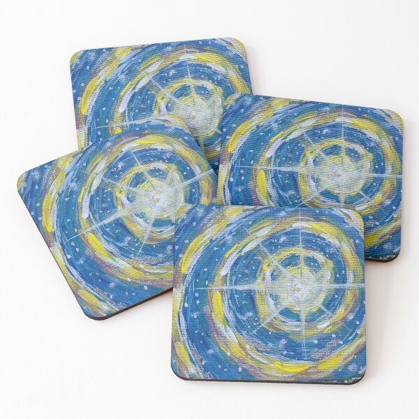 Item preview, Blue Yellow Spiral Abstract Painting designed and sold by EeshaArshad.