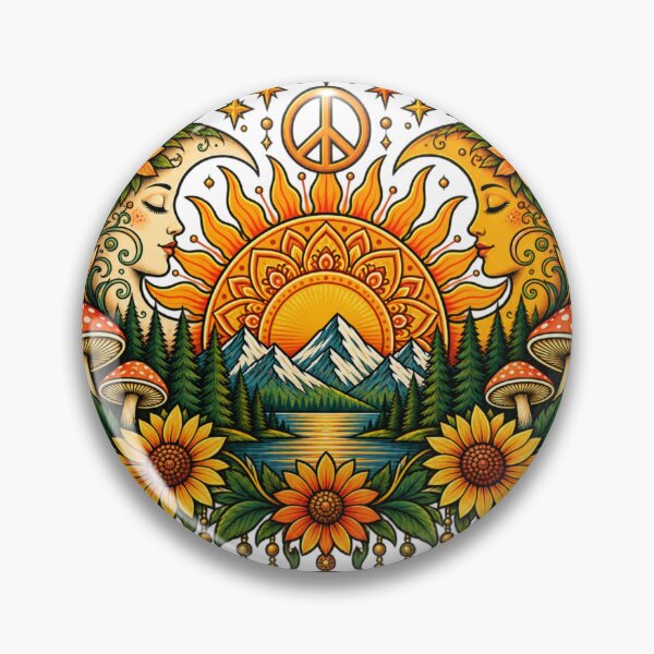 Item preview, Wild Soul Free Spirit – Retro Boho Sun Moon Mountain Hippie Art designed and sold by JanRizz.