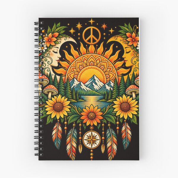 Item preview, Wild Soul Free Spirit – Retro Boho Sun Moon Mountain Hippie Art designed and sold by JanRizz.