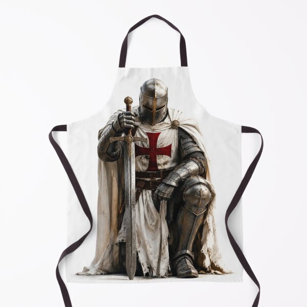 Item preview, Kneeling Templar Crusader Knight with Sword and Red Cross designed and sold by GrinGalore.