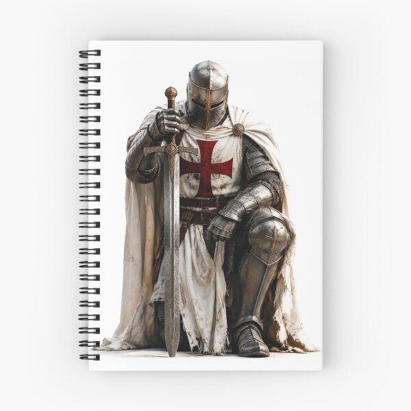 Item preview, Kneeling Templar Crusader Knight with Sword and Red Cross designed and sold by GrinGalore.