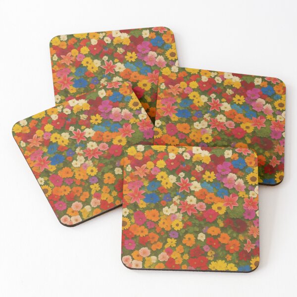 Item preview, Retro 70s Orange Daisy Floral Seamless Pattern Aesthetic Art designed and sold by Fine-Arts-Lab.