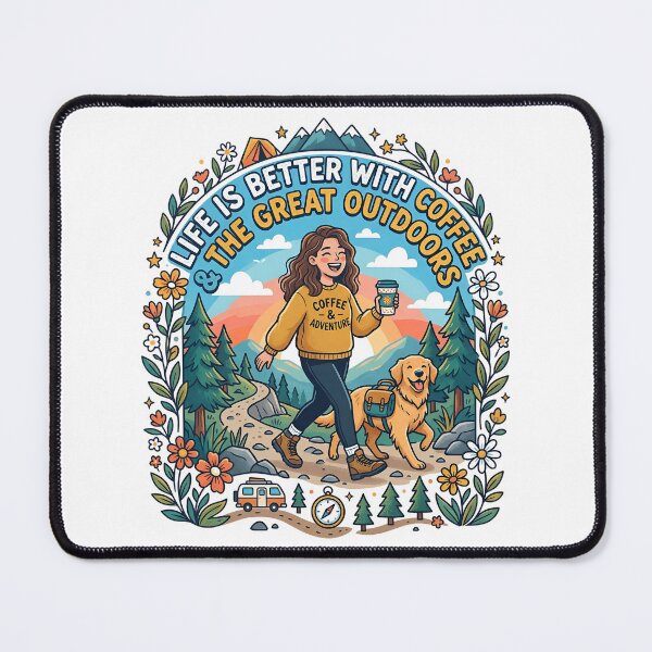 Item preview, LIFE IS BETTER WITH COFFEE AND THE GREAT OUTDOOR designed and sold by decimalades.