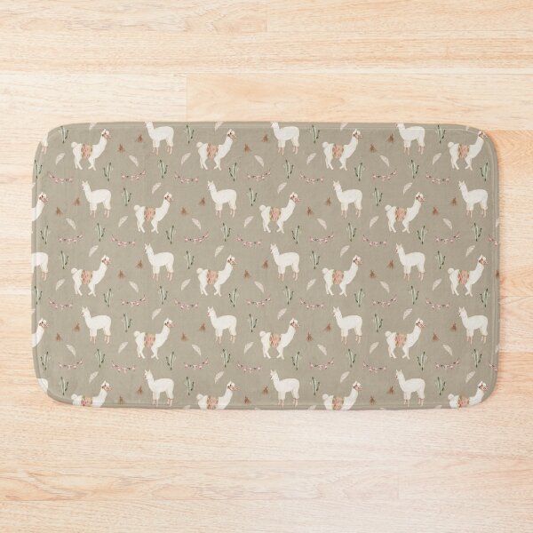 Item preview, Cute Watercolor Llama with Party Bunting Warm Taupe Pattern designed and sold by svitlaarty.