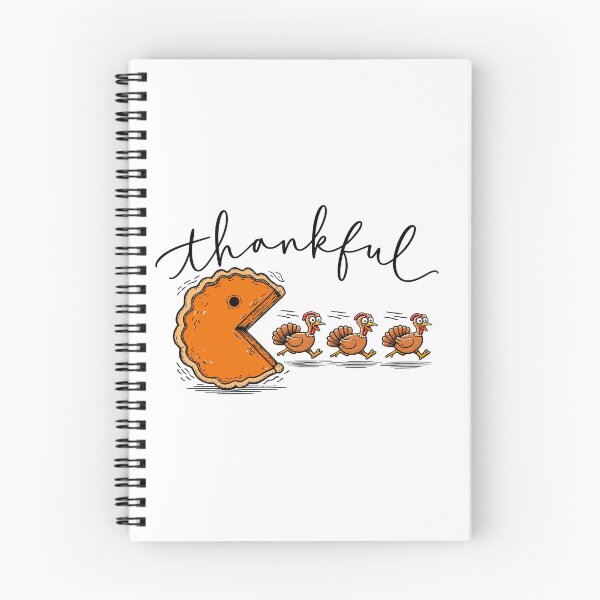 Item preview, Thankful Pumpkin Pie Pacman Chasing Turkeys Graphic designed and sold by Derekquie.