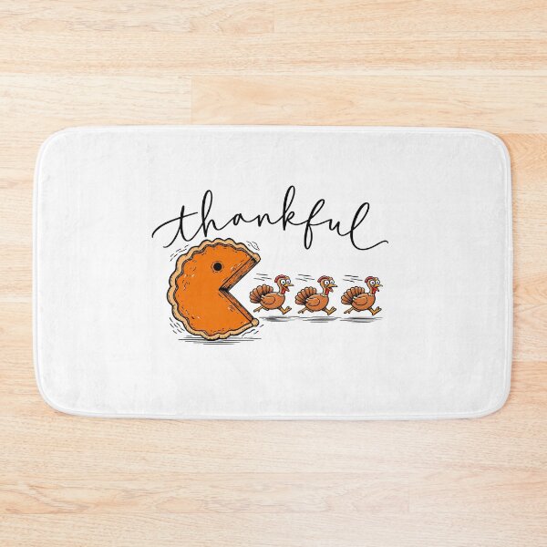 Item preview, Thankful Pumpkin Pie Pacman Chasing Turkeys Graphic designed and sold by Derekquie.
