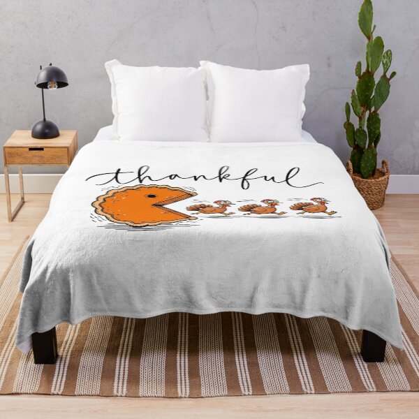 Item preview, Thankful Pumpkin Pie Pacman Chasing Turkeys Graphic designed and sold by Derekquie.
