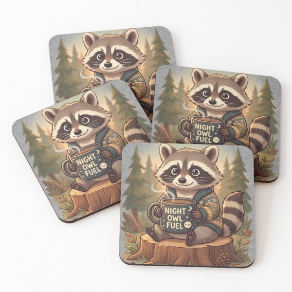 Item preview, Night Owl Fuel | Cute Cozy Raccoon Coffee Aesthetic designed and sold by GUINewAlex.