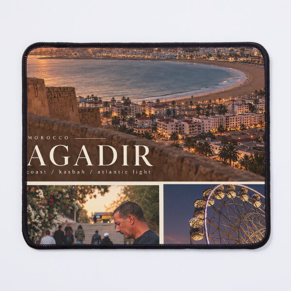 Item preview, Agadir Vibes – Stunning Coastal Views with Bold "Agadir" Lettering designed and sold by MetaModel Editions.