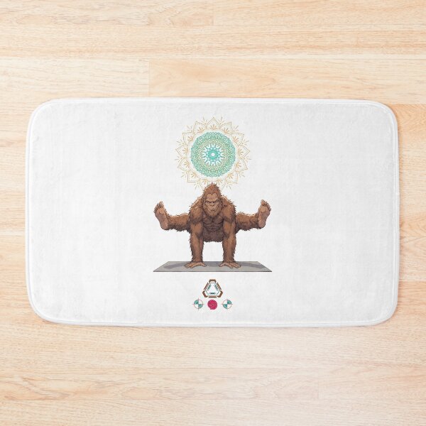 Item preview, Funny Bigfoot in Firefly Pose Tittibhasana Yoga Art designed and sold by Whimsy Trail Co.