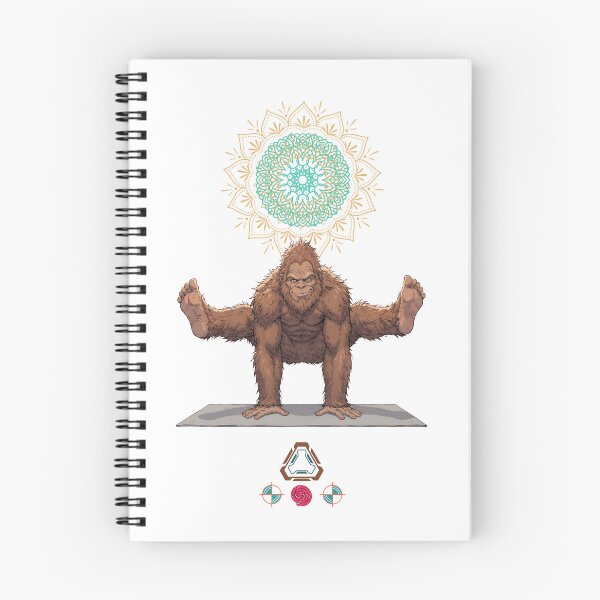 Item preview, Funny Bigfoot in Firefly Pose Tittibhasana Yoga Art designed and sold by Whimsy Trail Co.