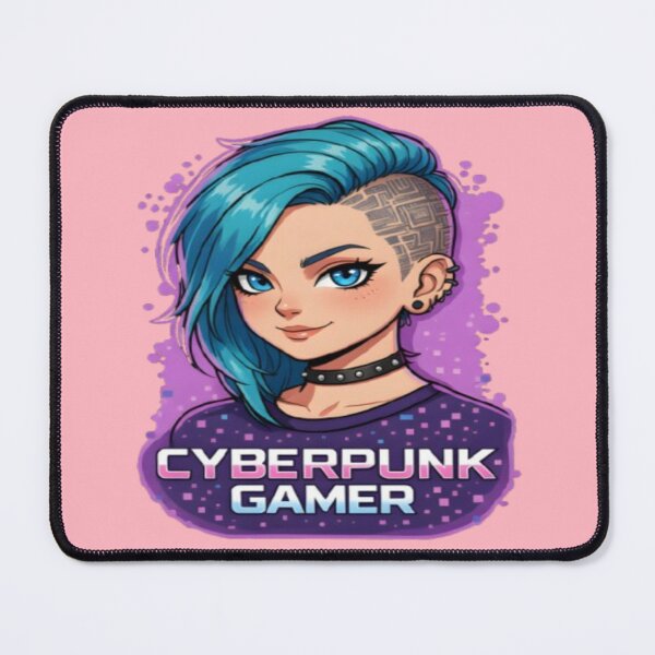Item preview, Cyberpunk Gamer Blue Hair Neon Anime Sticker Art designed and sold by FABIOLA1970.