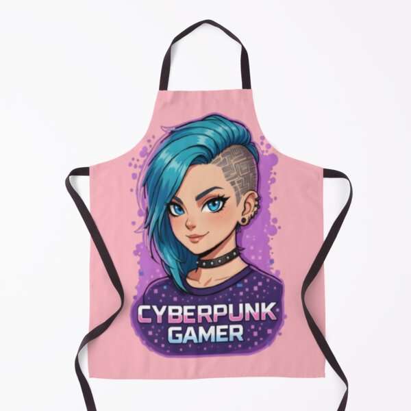 Item preview, Cyberpunk Gamer Blue Hair Neon Anime Sticker Art designed and sold by FABIOLA1970.