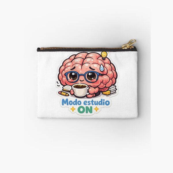 Item preview, Kawaii study sticker – brain with coffee – Study mode ON – motivation for exam candidates designed and sold by Ars Viva.
