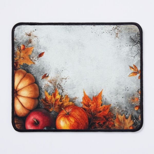 Item preview, Thanksgiving Harvest Border with Pumpkins Apples and Autumn Leaves — Rustic Slate Flat Lay designed and sold by LYAN-STORE.