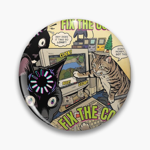 Item preview, Fix The Code Cat Meme - Retro Pop Art Comic designed and sold by aysenism.