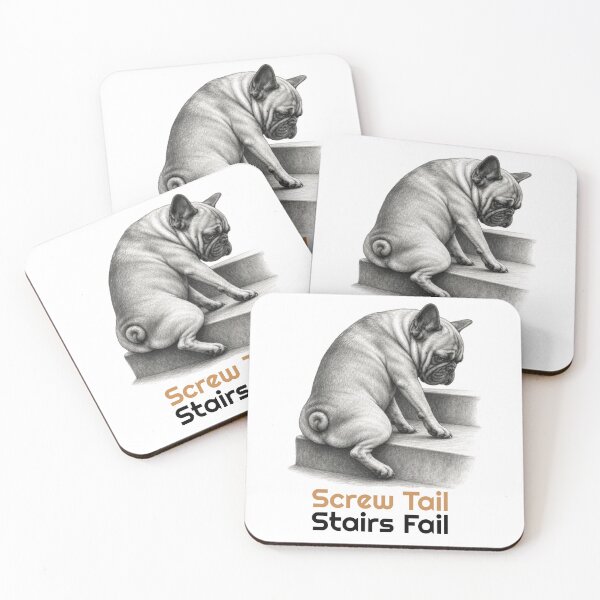 Item preview, Funny French Bulldog Screw Tail Stairs Fail Quote designed and sold by bluesquidink.