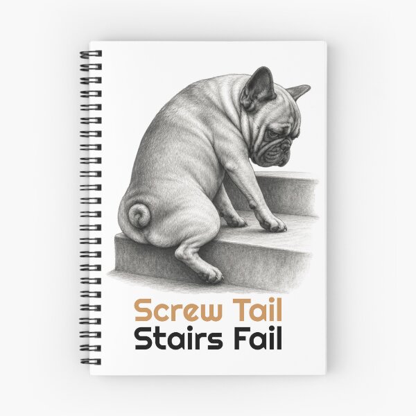 Item preview, Funny French Bulldog Screw Tail Stairs Fail Quote designed and sold by bluesquidink.
