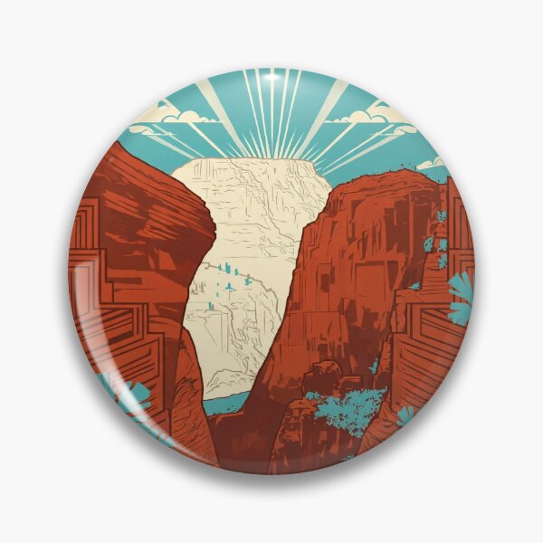 Item preview, vintage 1920s illustration art deco Zion national Park designed and sold by Dodecahedronpix.
