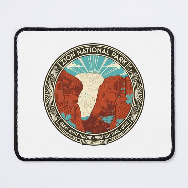 Item preview, vintage 1920s illustration art deco Zion national Park designed and sold by Dodecahedronpix.