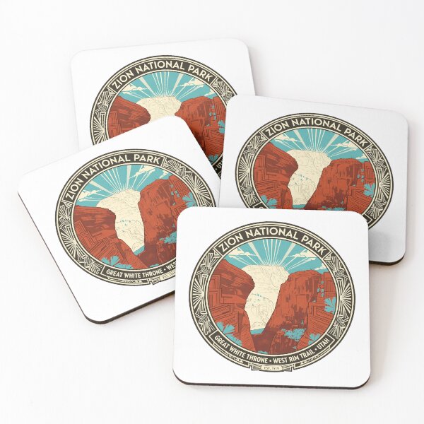 Item preview, vintage 1920s illustration art deco Zion national Park designed and sold by Dodecahedronpix.