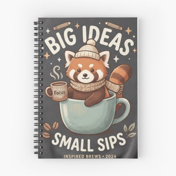 Item preview, Big Ideas Small Sips | Cute Red Panda Coffee Aesthetic designed and sold by GUINewAlex.