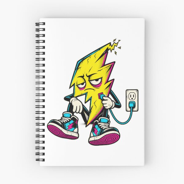 Item preview, Exhausted Lightning Bolt Charging Itself Funny Y2K Art designed and sold by RAX Mirth Studio.