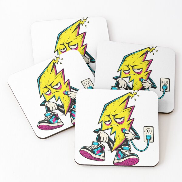 Item preview, Exhausted Lightning Bolt Charging Itself Funny Y2K Art designed and sold by RAX Mirth Studio.
