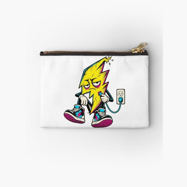 Item preview, Exhausted Lightning Bolt Charging Itself Funny Y2K Art designed and sold by RAX Mirth Studio.