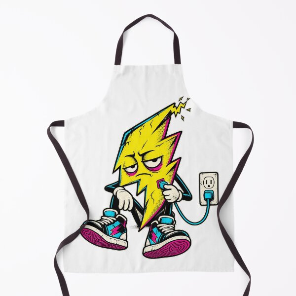 Item preview, Exhausted Lightning Bolt Charging Itself Funny Y2K Art designed and sold by RAX Mirth Studio.