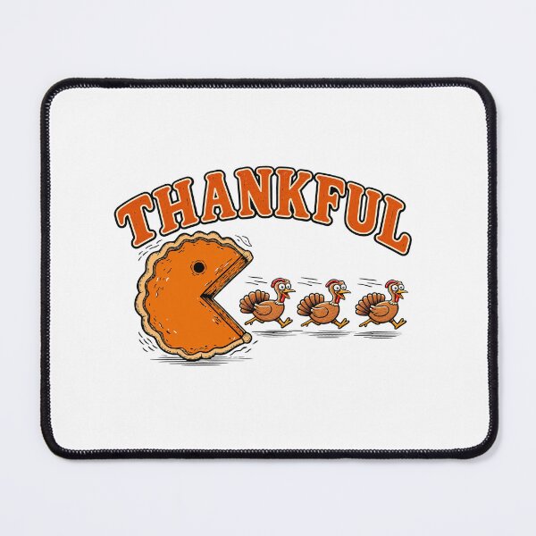 Item preview, Thankful Pumpkin Pie Pacman Chasing Turkeys Funny Thanksgiving designed and sold by Derekquie.