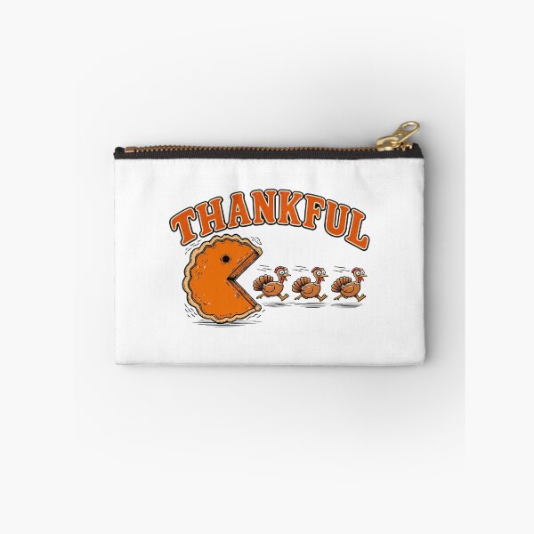 Item preview, Thankful Pumpkin Pie Pacman Chasing Turkeys Funny Thanksgiving designed and sold by Derekquie.