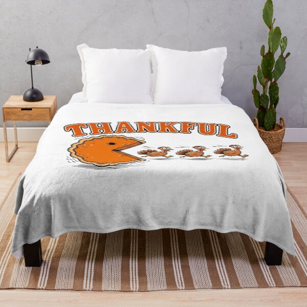 Item preview, Thankful Pumpkin Pie Pacman Chasing Turkeys Funny Thanksgiving designed and sold by Derekquie.