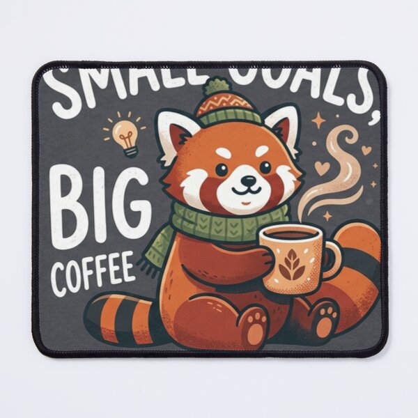 Item preview, Small Goals Big Coffee | Cute Red Panda Cozy Aesthetic designed and sold by GUINewAlex.