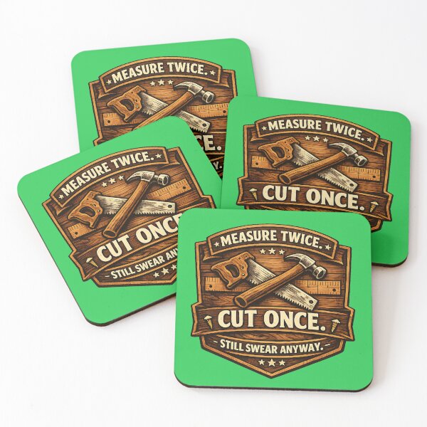 Item preview, Measure Twice Cut Once – Carpenter Humor Badge designed and sold by DesignHouse07.