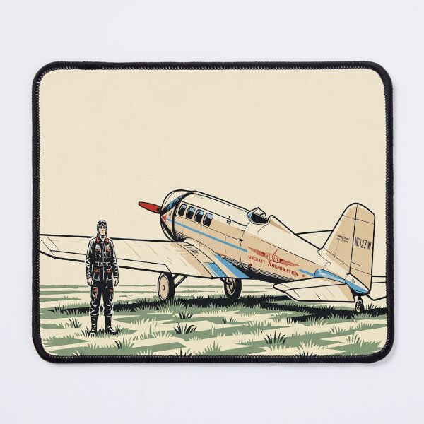 Item preview, Vintage Pilot and 1930s Monoplane - Classic Aviation Art deco designed and sold by Dodecahedronpix.