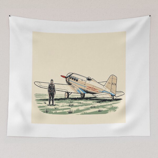Item preview, Vintage Pilot and 1930s Monoplane - Classic Aviation Art deco designed and sold by Dodecahedronpix.
