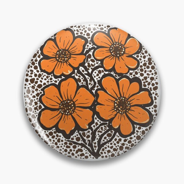 Item preview, Vintage Orange Blossom Linocut designed and sold by Shivamartwark.